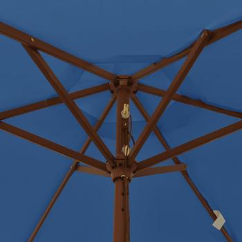 Sonnenschirm mit Holzmast Azurblau 196x231 cm