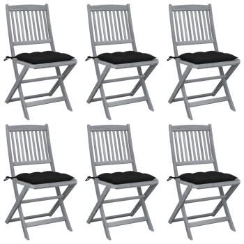 ARDEBO.de - Klappbare Gartenstühle 6 Stk. mit Kissen Massivholz Akazie