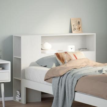 ARDEBO.de - Kopfteil mit Stauraum Weiß 75 cm Massivholz Kiefer
