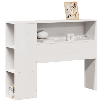 Kopfteil mit Stauraum Weiß 75 cm Massivholz Kiefer