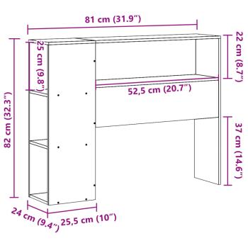 Kopfteil mit Stauraum Weiß 75 cm Massivholz Kiefer