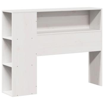 Massivholzbett mit Regal ohne Matratze Weiß 75x190 cm