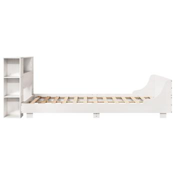 Massivholzbett ohne Matratze Weiß 120x190 cm Kiefernholz
