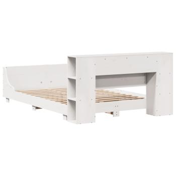 Massivholzbett ohne Matratze Weiß 120x190 cm Kiefernholz