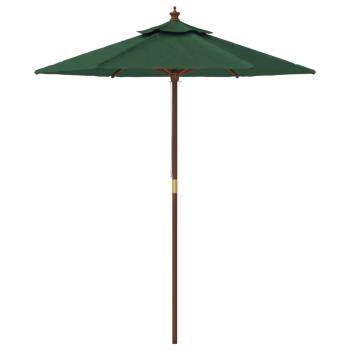 Sonnenschirm mit Holzmast Grün 196x231 cm