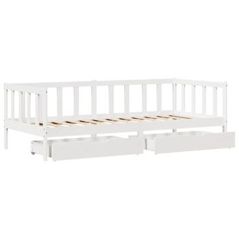 Tagesbett mit Schubladen Weiß 80x200 cm Kiefernholz