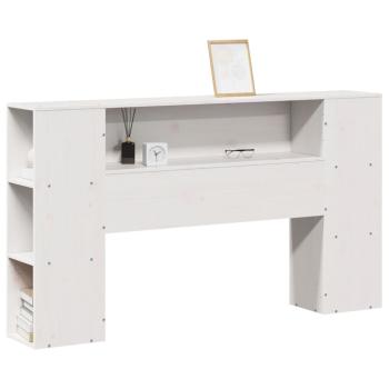 Kopfteil mit Stauraum Weiß 120 cm Massivholz Kiefer