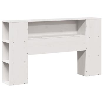 Kopfteil mit Stauraum Weiß 120 cm Massivholz Kiefer