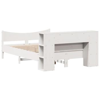 Massivholzbett ohne Matratze Weiß 120x200 cm Kiefernholz