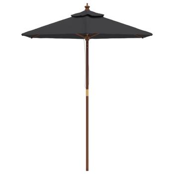 Sonnenschirm mit Holzmast Schwarz 196x231 cm