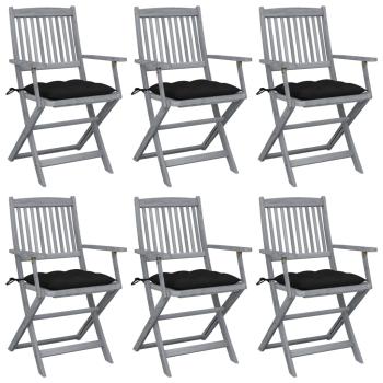 ARDEBO.de - Klappbare Gartenstühle 6 Stk. mit Kissen Massivholz Akazie
