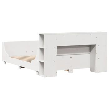 Massivholzbett ohne Matratze Weiß 120x200 cm Kiefernholz