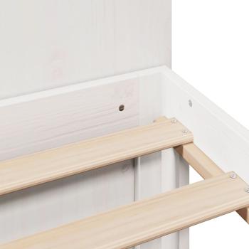 Massivholzbett mit Regal ohne Matratze Weiß 120x190 cm Kiefer