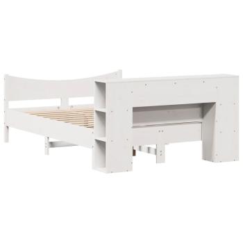 Massivholzbett ohne Matratze Weiß 120x190 cm Kiefernholz