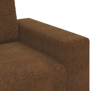 Set aus 2 Braun Stoff, Holz Groß Sleek Sofa Rechteckig