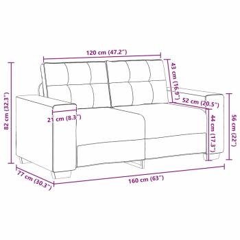 Set aus 2 Dunkelgrau Polyesterstoff Groß Langlebig Sofa Set