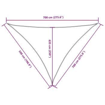 Sonnensegel Oxford-Gewebe Dreieckig 5x7x7 m Gelb