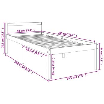 Seniorenbett 90x200 cm Massivholz Kiefer