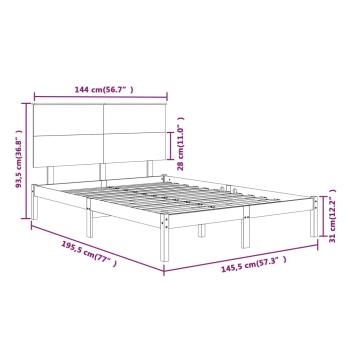 Massivholzbett ohne Matratze 140x190 cm Kiefernholz