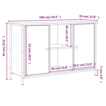 TV-Schrank Braun Eichen-Optik 100x35x65 cm Holzwerkstoff