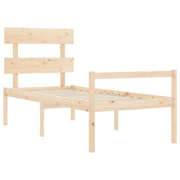 Seniorenbett mit Kopfteil 90x200 cm Massivholz