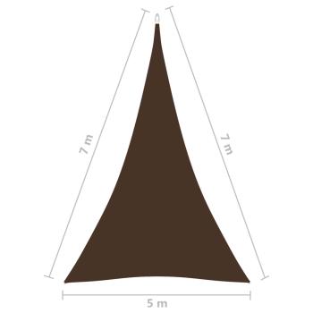 Sonnensegel Oxford-Gewebe Dreieckig 5x7x7 m Braun