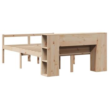 Massivholzbett mit Regal ohne Matratze 140x190 cm Kiefernholz