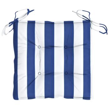 Stuhlkissen 2 Stk. Blau & Weiß Gestreift 40x40x7 cm Stoff