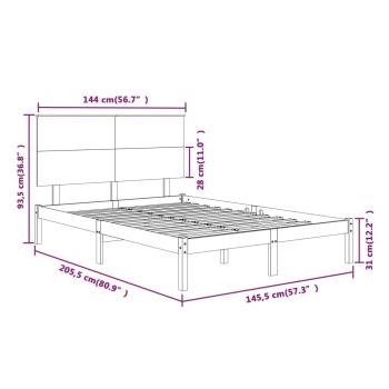 Massivholzbett ohne Matratze 140x200 cm Kiefernholz