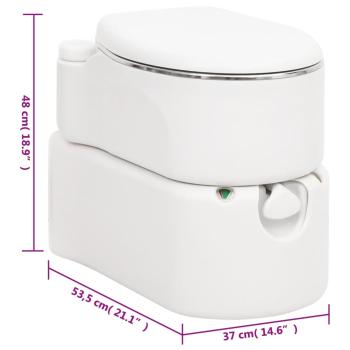 Camping-Einbautoilette Weiß 24+17 L HDPE & Stahl