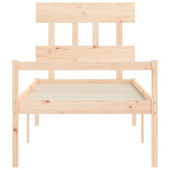 Seniorenbett mit Kopfteil 90x200 cm Massivholz