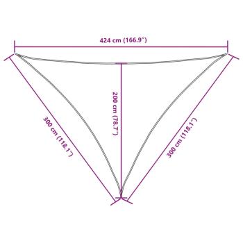 Sonnensegel Oxford-Gewebe Dreieckig 3x3x4,24 m Schwarz