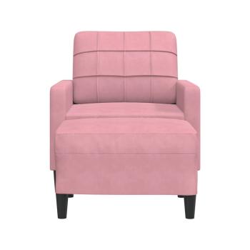 ARDEBO.de - Sessel mit Hocker Rosa 60 cm Samt