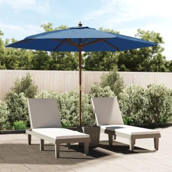 ARDEBO.de - Sonnenschirm mit Holzmast Azurblau 299x240 cm