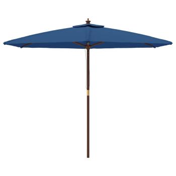 Sonnenschirm mit Holzmast Azurblau 299x240 cm