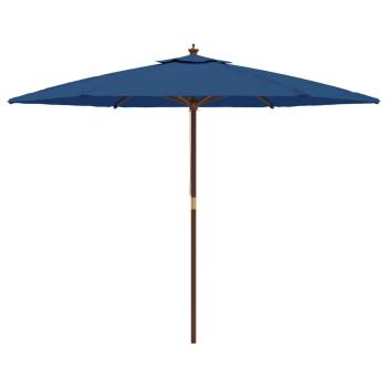 Sonnenschirm mit Holzmast Azurblau 299x240 cm