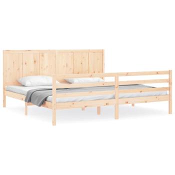 Massivholzbett mit Kopfteil 200x200 cm
