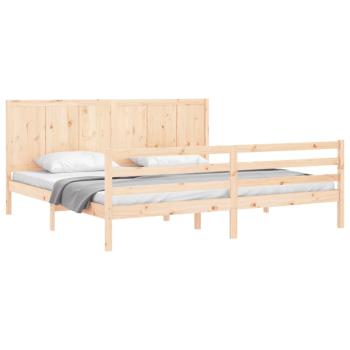 Massivholzbett mit Kopfteil 200x200 cm