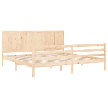Massivholzbett mit Kopfteil 200x200 cm