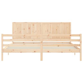 Massivholzbett mit Kopfteil 200x200 cm