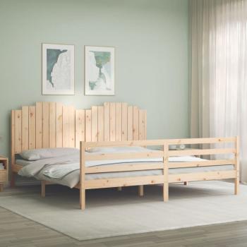 ARDEBO.de - Massivholzbett mit Kopfteil 200x200 cm