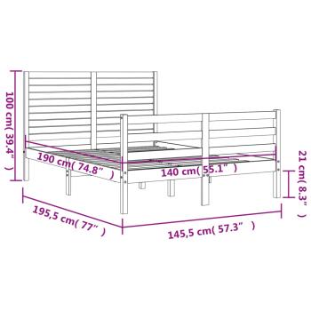 Massivholzbett mit Kopfteil 140x190 cm