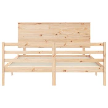 Massivholzbett mit Kopfteil