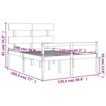 Seniorenbett mit Kopfteil Massivholz