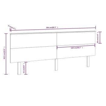 Bett-Kopfteil 204x6x82,5 cm Massivholz Kiefer