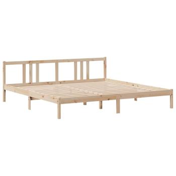 Massivholzbett mit Regal ohne Matratze 200x200 cm Kiefernholz