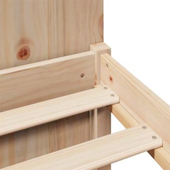 Massivholzbett mit Regal ohne Matratze 200x200 cm Kiefernholz