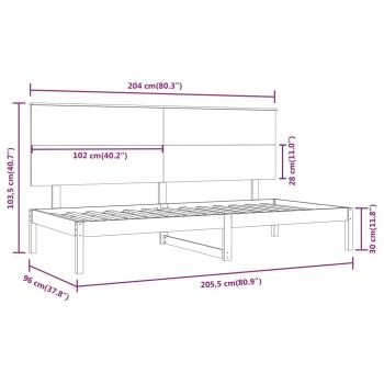 Tagesbett ohne Matratze 90x200 cm Massivholz Kiefer