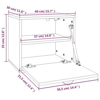 Wandschrank 40x30x35 cm Massivholz Kiefer