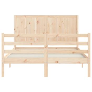 Massivholzbett mit Kopfteil 140x190 cm